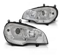 Tuning Tec DRL Proiettore 3D LED Angel Eyes Per BMW X5 E70 07-13 Cromato