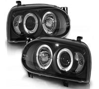 Tuning Tec LED Angel Eyes Faro Kombinationsscheinwerfer Per VW Golf 3 91-97 Nero