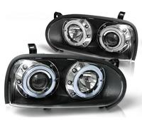 Tuning-Tec LED Angel Eyes Scheinwerfer Frontali Per VW Golf 3 91-97 Nero