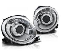 Tuning Tec Scheinwerfer Proiettore In Vetro Trasparente, Fiat 500 07-15, Cromato