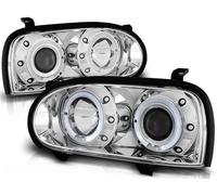 Tuning-Tec Set Scheinwerfer Angel Eyes LED Per VW Golf 3 91-97 Cromati