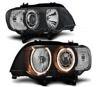 Tuning Tec Xenon Proiettori Angel Eyes LED per BMW X5 E53 99-03 Nero LPBM87