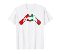 Tunisia Italia Bandiera - Tunisia Italiano Cuore Maglietta