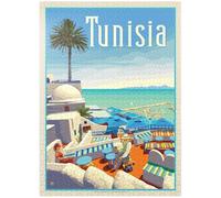 Tunisia: un viaggio attraverso la storia e la bellezza, poster vintage - puzzle premium da 1000 pezzi per adulti