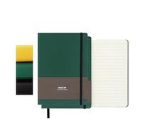 TUNJILOOL 2 Pacchetti Quaderni Giornalieri A6 a Rigate - Cop. Rig. in Pelle, 192 Pagine, Carta 80GSM, Fregio Elast. e Tasca per Scr., Note Uff. e Materiali Sc.