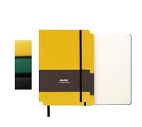 TUNJILOOL 2 Pacchetti Quaderno Punteggiato A6 - Cop. Rig. in Pelle, 192 Pagine, Carta 80GSM, Fregio Elast. e Tasca Int. per Pian. Creat., Sbozzo e Note