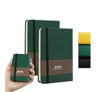 TUNJILOOL 2 Pacchetti Quaderno Punteggiato A7 - Cop. Rig. in Pelle, 192 Pagine, Carta 80GSM, Fregio Elast. e Tasca Int. per Pian. Creat., Sbozzo e Note
