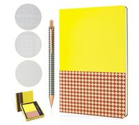 TUNJILOOL Taccuino A5 con set di penne, blocco note giallo spesso, set di diari da 224 pagine, adatto per viaggi, scuola, ufficio, uso domestico, adatto sia per uomini che per donne. (Giallo + Verde)
