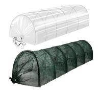 Tunnel Da Giardino - 118.11x17.72in Tunnel Per Piante, Copertura Per Filari, Cloche A Rete Parasole Verde Scuro | Kit Di Da Giardinaggio 2 In 1 Per Aiuole Rialzate Protezione Di Terrazza