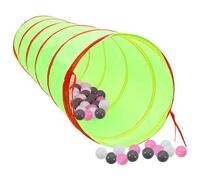 Tunnel da gioco con 250 palline, verde, 175 cm, in poliestere, pieghevole, per la cameretta dei bambini e il giardino, tunnel per gattonare, per interni ed esterni, avventure e abilità motorie