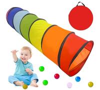 tunnel da gioco per bambini, 180 cm, apertura rotonda da 46 cm, tunnel colorato pop-up, tunnel da gioco arcobaleno per ragazzi e ragazze, animali domestici, giochi per interni ed esterni (7 colori)