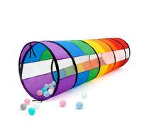 Tunnel da gioco per bambini, grande 53,3 cm colorato arcobaleno pop up tenda a tunnel per neonati o animali domestici con rete traspirante, tunnel per bambini interni ed esterni per bambini, gatti,