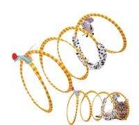 Tunnel da gioco per gatti - Giocattolo interattivo per tunnel per gattini | Tubo per gatti pieghevole multifunzionale | Grande pieghevole con topo in piume e giocattoli a molla, struttura