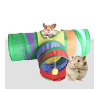 Tunnel e tubi per porcellini d'India con 3 vie, tunnel pieghevoli per conigli, tubi di addestramento per piccoli animali, per ricci, gerbilli, furetti che giocano e si nascondono(tunnel)
