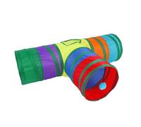 Tunnel giocattolo per gatti, a forma di T, a 3 vie, con spioncino, pieghevole, grande, per esercizi, gioco, arricchimento, stimolazione, allenamento, noia, coniglietto, cane di piccola taglia