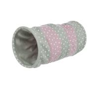 Tunnel gioco, in pile, diametro 25×50cm, grigio chiaro/rosa Offerta Set 2 Pezzi