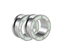 Tunnel Ministeri, Tappi per Le Orecchie in Acciaio Inossidabile da 2 PCS 00G Fit Vite a cavità Svasata con calibri Opal Tunnel 10 mm Blu Argento