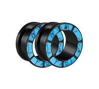 Tunnel Ministeri, Tappi per Le Orecchie in Acciaio Inossidabile da 2 PCS 00G Fit Vite a cavità Svasata con calibri Opal Tunnel 10 mm Blu Argento