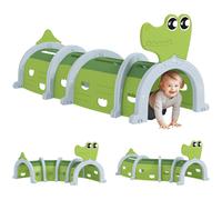 Tunnel Per Bambini 3-6 Anni A Forma Di Coccodrillo, Gioco Per Interno Ed Esterno In Plastica, Verde