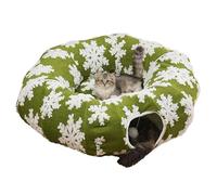 Tunnel per gatti con di Natale, a forma di ciambella per gattino,Tunnel a forma di ciambella per gattino - per balcone arricchimento esercizio invernale sonno casa camera da