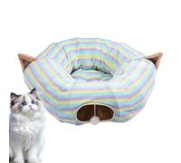 Tunnel Per Gatti Domestici Da Interno | Grande Casa Pieghevole Giocattolo Rompicapo - Tubo Di Gioco Per Gatti Con Strisce Colorate - Per Il Compleanno Il Natale La Festa Animali Domestici E I Picco