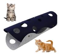 Tunnel Per Gatti, Letto Pieghevole Per Tunnel Per Animali Domestici con Fori Giocattoli Per Gatti Combinazioni Casuali Tappetino da Gioco Per Gatti Per Esercizi Interattivi(Grigio+Blu)