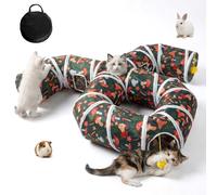 Tunnel per gatti per intrattenimento al chiuso, resistente agli strappi, con palla da gioco, tubo pieghevole con spioncino interattivo, ideale per gattini, cuccioli, conigli (a forma di polpo)