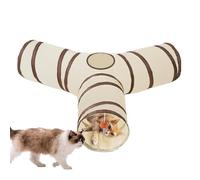 Tunnel per gatti - Tubo da gioco per gatti e gattini da interni | Robusto tessuto in poliestere con interno increspato, fori di fuga per ingressi multipli, giocattolo per esercizi interattivo 25,59 x
