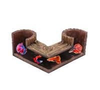 Tunnel per Pesci | Tana a Due Fori con Design Tunnel,Rifugio con Effetto Legno per Acquari | per Acqua Dolce Salata Casa Camera da Letto Soggiorno