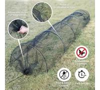 Tunnel Pieghevole in Rete Nera Da 1 Pezzo Protezione UV Barriera per Uccelli E I