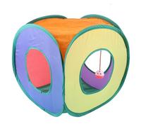 Tunnel quadrato per gatti, 40 x 40 x 40 cm, pieghevole per gatti, tunnel per gatti, tunnel arcobaleno per gatti, grotta nascosta per gatti, gattini, cani di piccola taglia che giocano ad