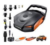 TUNPUG Pompa per SUP, pompa ad aria elettrica ad alta pressione, 50 psi, gonfiaggio a doppio stadio, spegnimento e sgonfiaggio automatico, connettore automobilistico da 12 V CC per tavole in polpa,