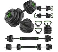 Tunturi Set di manubri e manubri in vinile, 28 kg, con pesi e pesi, con tappo a vite da 30 mm, impugnatura antiscivolo