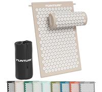 Tunturi Tappetino e cuscino per agopressione - Acupuncture Matte - Tappetino a vuoto 2 in 1 - Anti Stress - 68 x 42 x 2 cm - Beige