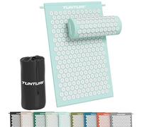 Tunturi Tappetino per agopressione con cuscino, tappetino per agopuntura, per schiena, collo, piedi, tutto il corpo, 2 in 1, tappetino per agopressione, anti-stress, 68 x 42 x 2 cm, azzurro
