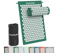 Tunturi Tappetino per agopressione con cuscino, tappetino per agopuntura, per schiena, collo, piedi, tutto il corpo, 2 in 1, tappetino per agopressione, anti-stress, 68 x 42 x 2 cm, verde