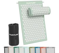 Tunturi Tappetino per agopressione con cuscino, tappetino per agopuntura, per schiena, collo, piedi, tutto il corpo, 2 in 1, tappetino per agopressione, anti-stress, 68 x 42 x 2 cm, menta