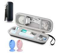 TUNYINSH Custodia da viaggio per spazzolino elettrico Oral-B Pro/Phlips Sonicare con 2 tappi per testine per spazzolino elettrico, custodia rigida portatile con accessori
