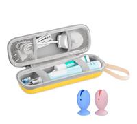 TUNYINSH Spazzolino da denti elettrico Custodia da viaggio per Oral B/Oral-B Pro/Philips Sonicare Electric Toothbrush, Guscio rigido portatile per spazzolini orali B e accessori, Custodia gialla e 2