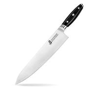 TUO Coltelli da Cucina, Coltello Chef Ultra Affilato da 25 cm, Coltello Cucina in Acciaio Inossidabile ad Alto Tenore di Carbonio, Impugnatura Ergonomica in Pakkawood a Codolo Pieno, Serie Black Hawk