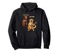 Tuo Padre Mio Padre Dog Lovers Funny Rock Guitar Humor Bootleg Felpa con Cappuccio
