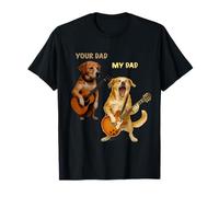 Tuo Padre Mio Padre Dog Lovers Funny Rock Guitar Humor Bootleg Maglietta