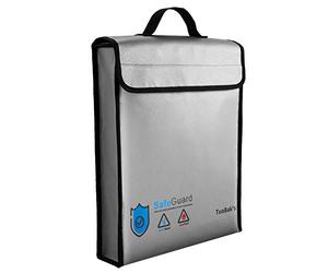 TuoBak's Borsa per documenti ignifuga,impermeabile e ignifuga,per documenti,denaro,passaporto, file bancari e contanti (grigio)