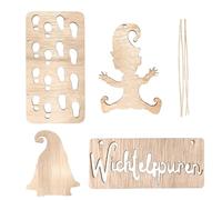 Tuofang 4pcs Stencil Impronte Gnomi, Stencil per Gnomo per Finestra Elfo, Stencil Impronte Elfo, Stencil Natalizi in Legno Gnomo Impronte, Applicabile Decorazioni Natalizie Porte Finestre (4)