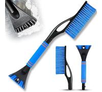 Tuofang Raschietto per Ghiaccio per Auto con Scopa, Snow Brush Scraper di Ghiaccio 2 in 1, Raschietto per Ghiaccio con Manico in Schiuma, per Parabrezza SUV, Camion, Veicolo (Blu)