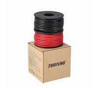 TUOFENG Filo calibro 18, 30 m Filo di aggancio isolato in silicone super flessibile [15 m Nero e 15 m Rosso ] Filo in rame stagnato
