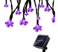Tuokay 7M 50 LED Luci da Esterno Formato di Fiore Luci Decorazioni Catene Luminose Solare per Giardino Patio Albero (Viola)