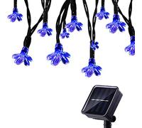 Tuokay 7M 50 LED Luci da Esterno Formato di Fiore Luci Decorazioni Catene Luminose Solare per Giardino Patio Albero (Blu)