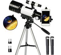 TUOKE Telescopio per Astronomia Adulti Bambini Principianti, Telescopio Rifrattore Astronomico 150X, Telescopio 300X70mm con Adattatore Smartphone Treppiede