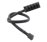 TUOKLNC 1 a 5 Vie PWM Fan Hub 4 Pin Splitter Cavo Intrecciato Cavo Adattatore per PC CPU Cooler Case Fan Scheda Madre 12V Computer Desktop